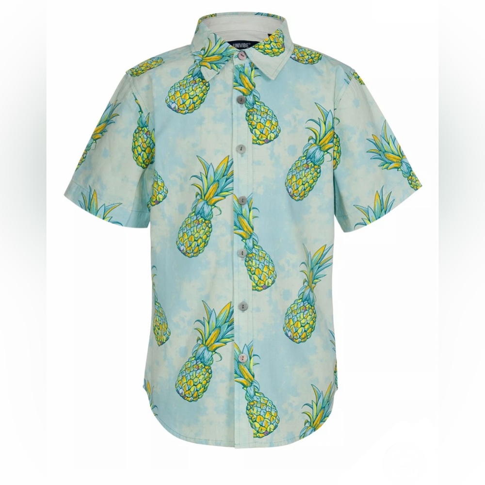 NWT Univibe Big Boys Pineapple Blend Print Woven Shirt